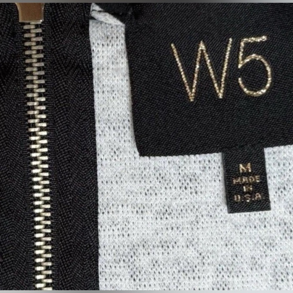 W5 Anthropologie Black Heathered Pullover Sweater Shirt Back Zip Size M USA Made - Picture 4 of 8